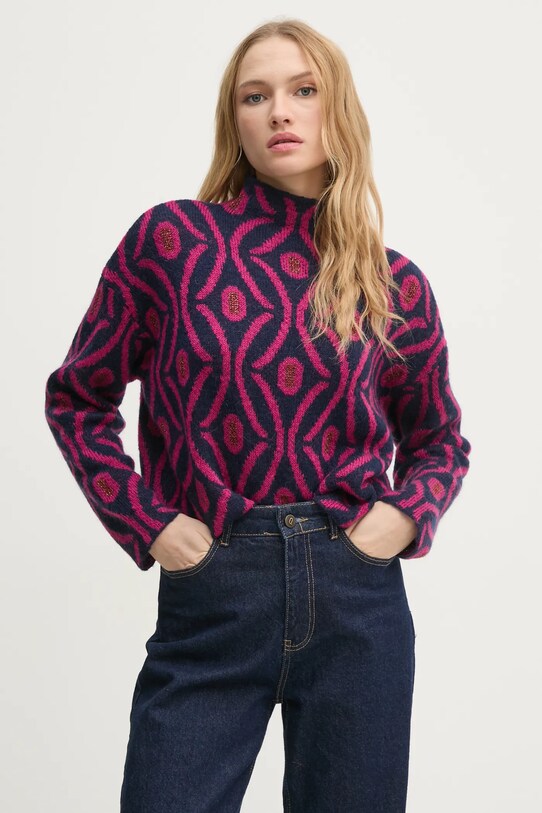 Džemper s dodatkom mohera United Colors of Benetton Planet friendly mornarsko plava 1142E203I