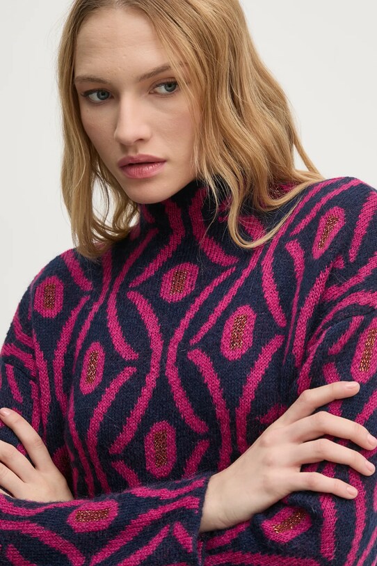 Džemper s dodatkom mohera United Colors of Benetton mornarsko plava 1142E203I