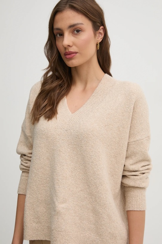 Светр з домішкою вовни United Colors of Benetton бежевий 10R2D401X