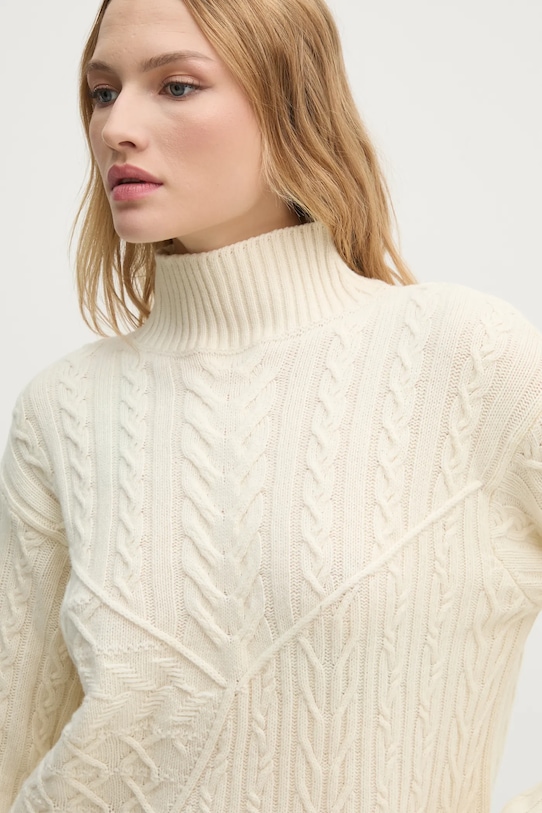 United Colors of Benetton gyapjú pulóver bézs 1444D203L