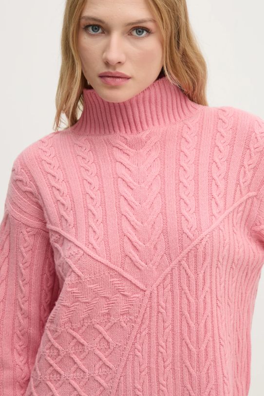 United Colors of Benetton sweter wełniany różowy 1444D203L