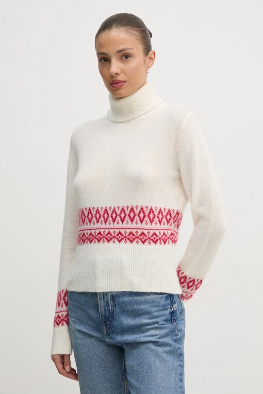 United Colors of Benetton pulover din amestec de lana grosime medie bej 1126E203J