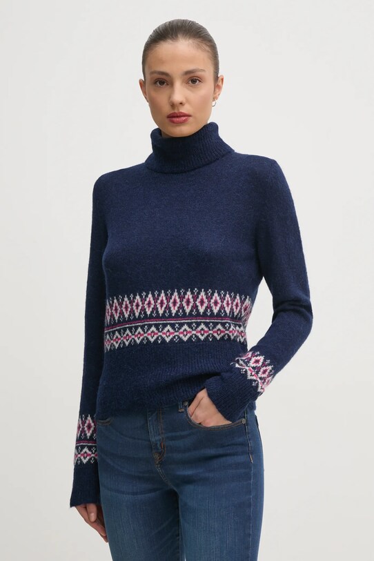 United Colors of Benetton pulover din amestec de lana grosime medie bleumarin 1126E203J