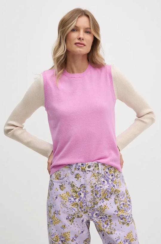 United Colors of Benetton vesta de lana subtiri violet 1002D10D1