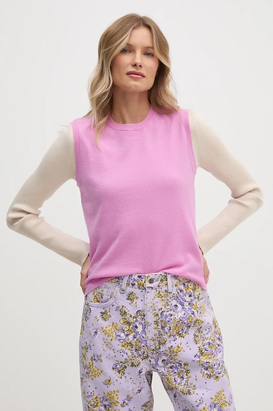 United Colors of Benetton vesta de lana subtiri violet 1002D10D1