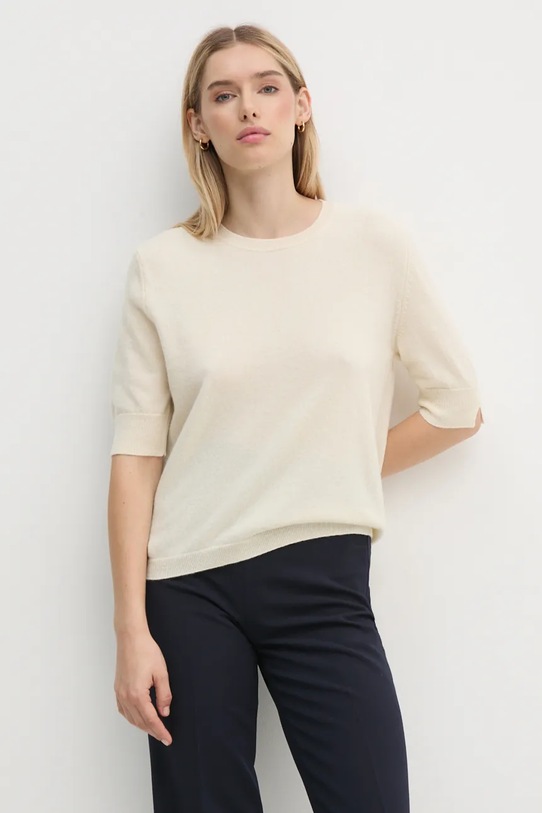 Πουλόβερ United Colors of Benetton μαλλί μπεζ 1002D10D2