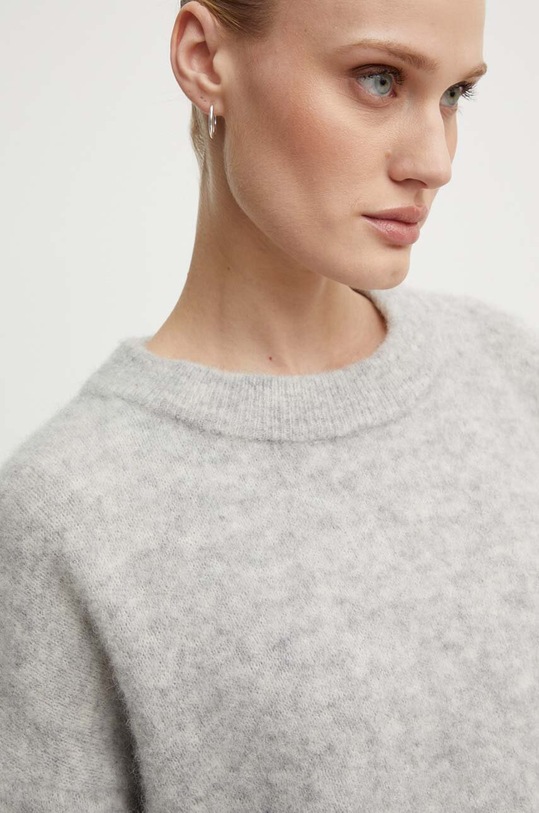 American Vintage sweter wełniany VITO18EH24 szary