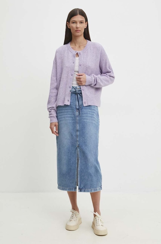 American Vintage cardigan din amestec de lana DAM19EH24 violet AW24