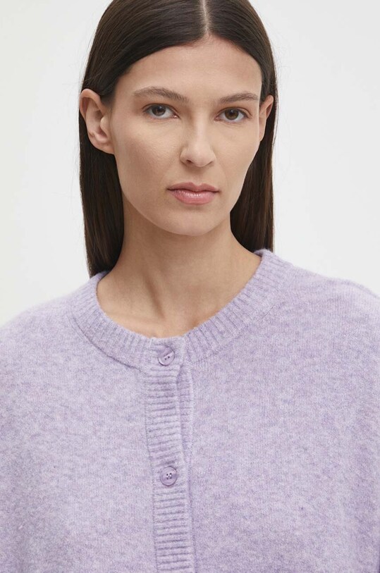 American Vintage cardigan din amestec de lana violet DAM19EH24