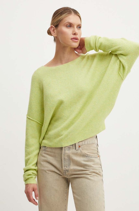 American Vintage sweter z domieszką wełny zielony DAM225H24