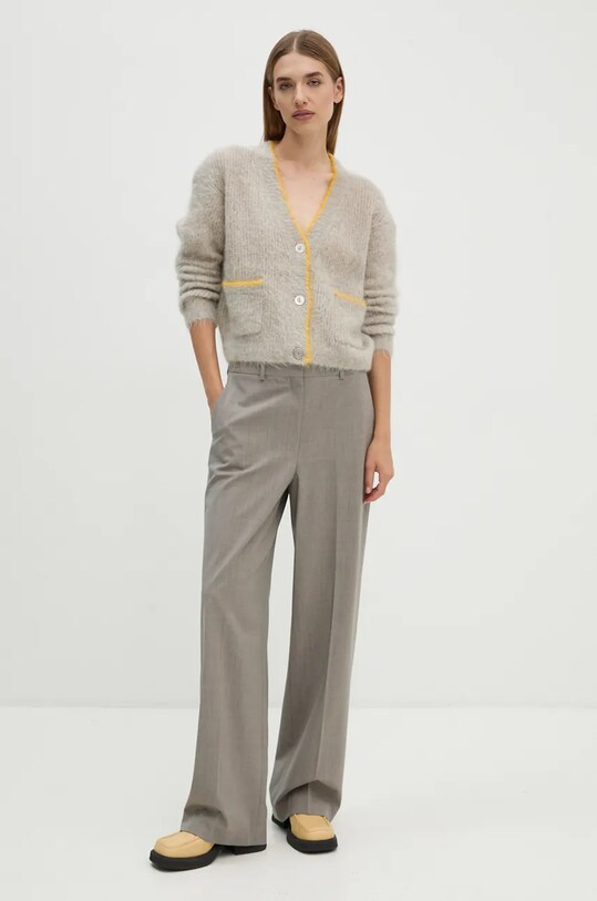 American Vintage cardigan din lana BYM19AH24 gri AW24