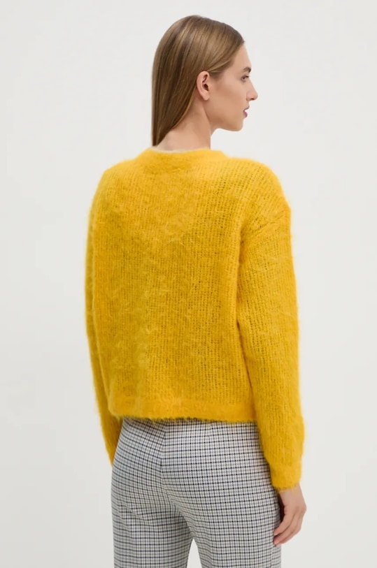 Odzież American Vintage kardigan wełniany BYM19AH24 pomarańczowy