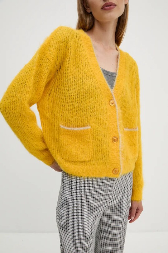 American Vintage cardigan din lana portocaliu BYM19AH24