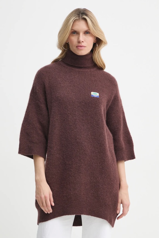 American Vintage sweter wełniany wełna brązowy VITO18HH24