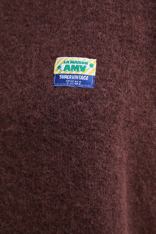 American Vintage sweter wełniany VITO18HH24 brązowy