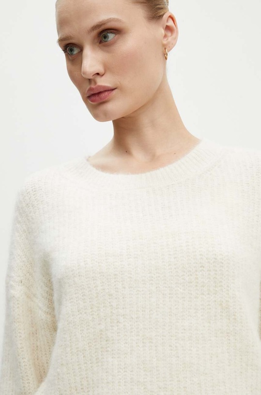 American Vintage sweter z domieszką wełny beżowy EAST18FCH24