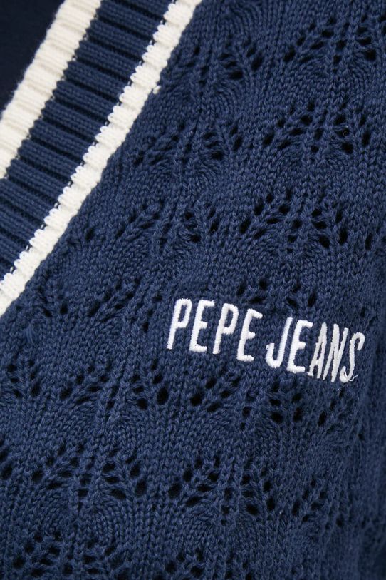 Pepe Jeans vestă din bumbac IVA VEST PL702167 bleumarin