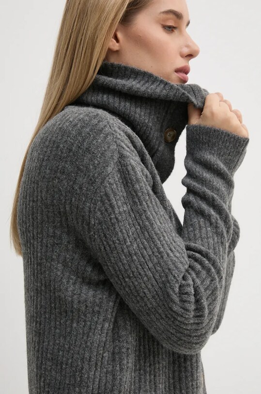 Pepe Jeans cardigan din amestec de lana IRMA CARDIGAN uni gri PL702189