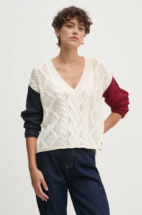 Pepe Jeans pulover HADA V-NECK grosime medie bej PL702209