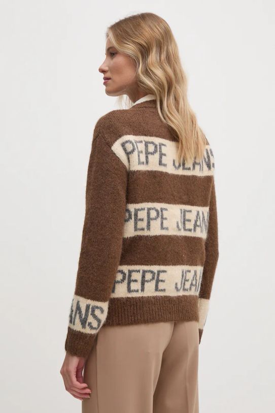 Одяг Светр з домішкою вовни Pepe Jeans HELMI PL702226 коричневий