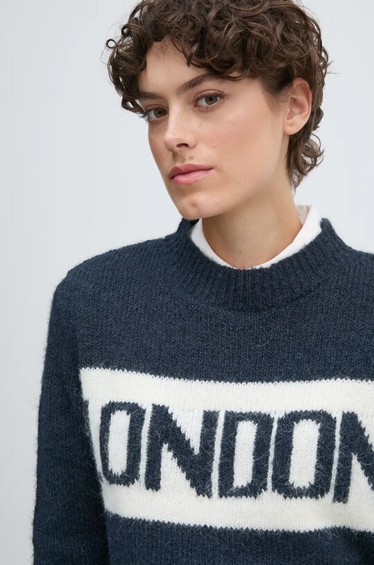 Pepe Jeans maglione in misto lana HILDA blu navy PL702227