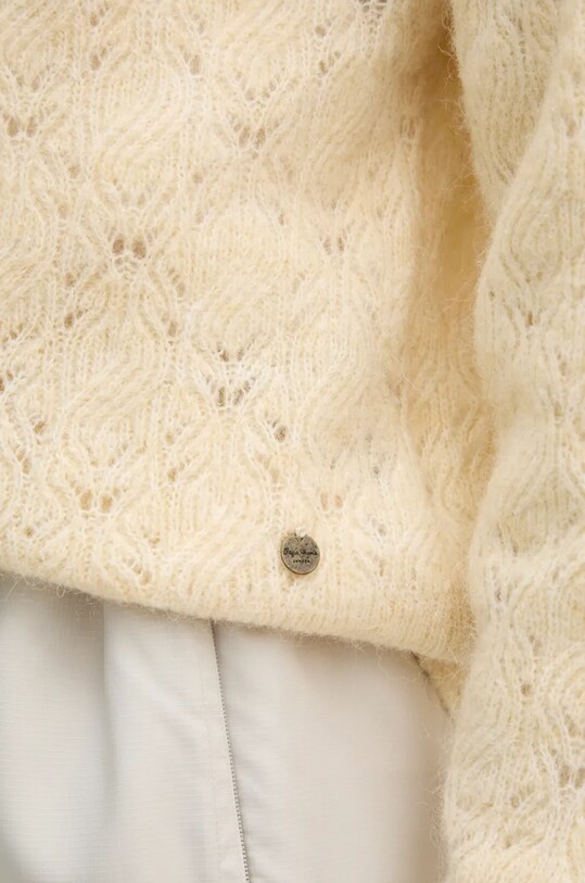 Pepe Jeans cardigan din amestec de lana HELEN CARDIGAN PL702228 bej