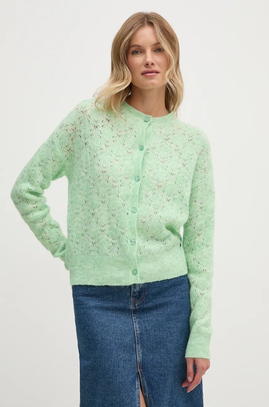 Жилетка с вълна Pepe Jeans HELEN CARDIGAN с вълна зелен PL702228