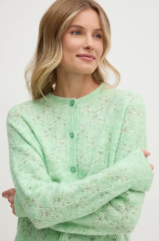 Pepe Jeans cardigan din amestec de lana HELEN CARDIGAN verde PL702228