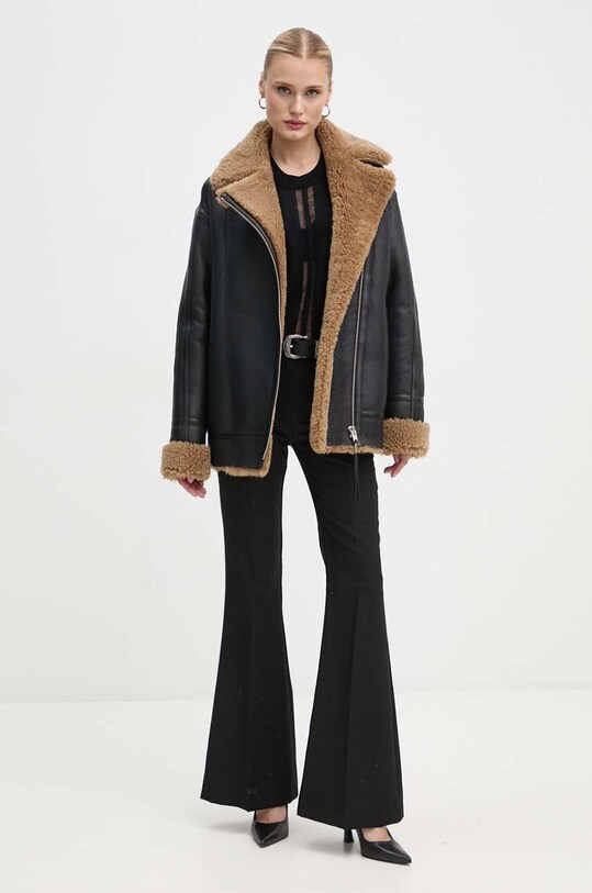 IRO pulover de mătase WP12LOVA negru AW24