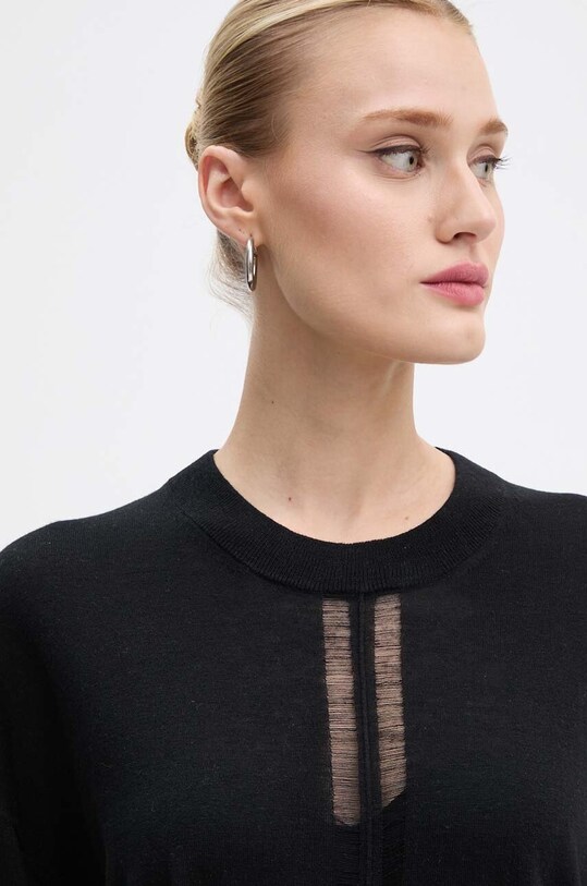 IRO pulover de mătase negru WP12LOVA