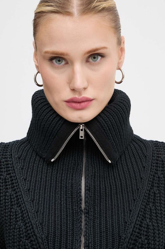 Sveter s prímesou vlny IRO WP12ROMANE čierna