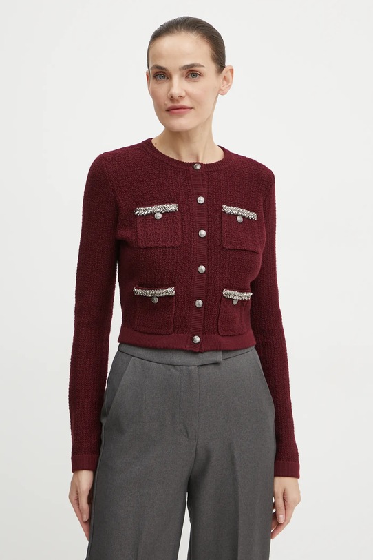 Svetr s příměsí vlny Elisabetta Franchi s příměsí vlny burgundské MK17S47E2
