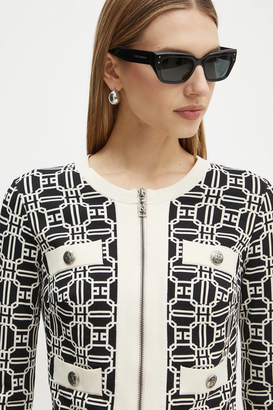 Πλεκτή ζακέτα Elisabetta Franchi μαύρο MK32B47E2