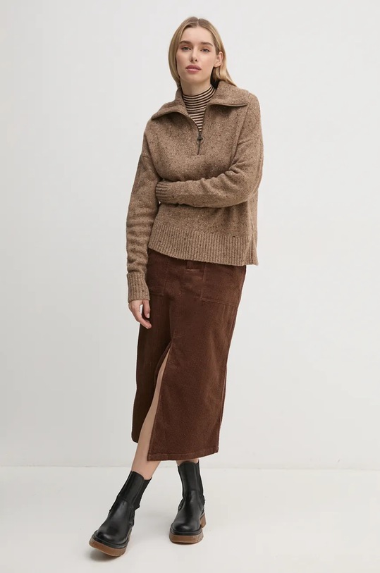 Вовняний светр Barbour LKN1579 зелений AW24