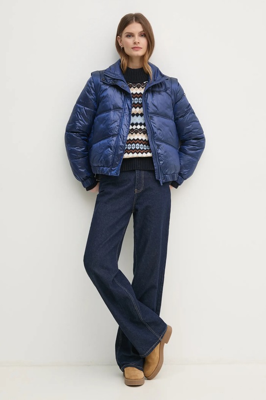 Светр з домішкою вовни Barbour LKN1557 темно-синій AW24