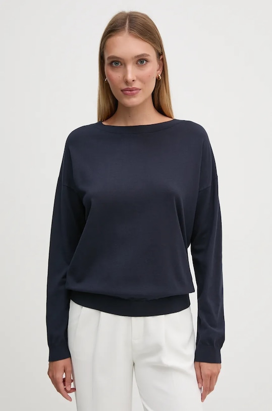 Pulover Sisley bez uzorka mornarsko plava 17Q3M103J