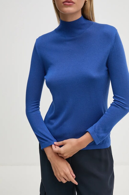 Светр з домішкою шовку Sisley блакитний 1ZREM201P