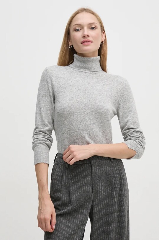 Sisley pulover din amestec de lana gri 102HM2174