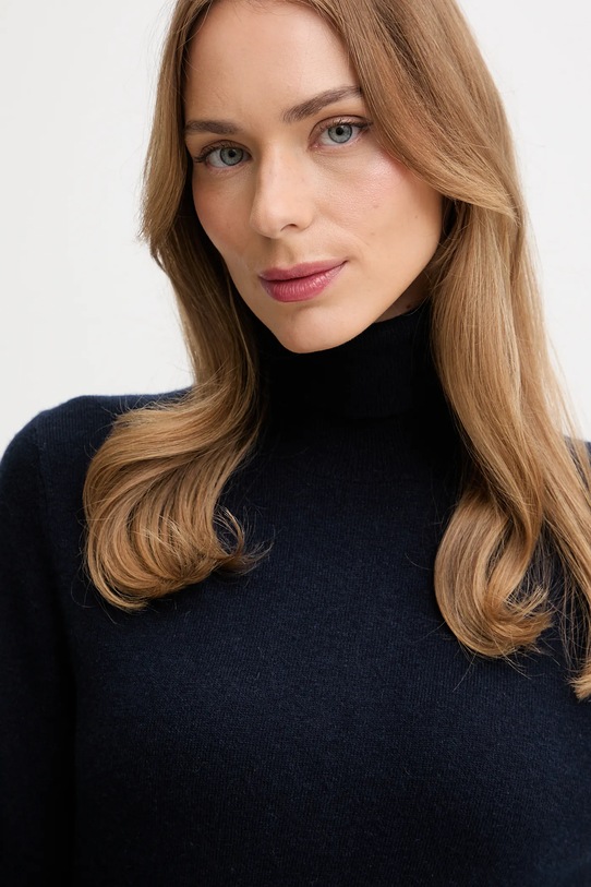 Sisley sweter z domieszką wełny granatowy 102HM2174