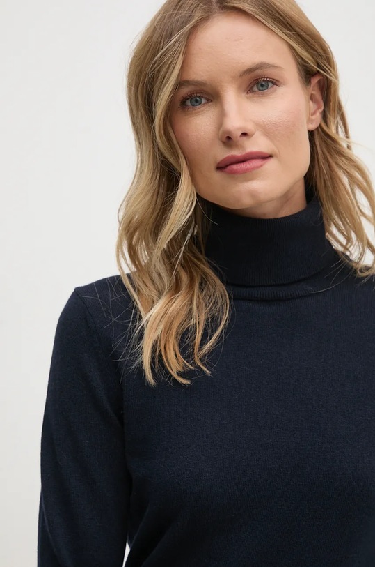 Svetr z vlněné směsi Sisley námořnická modř 102HM2174