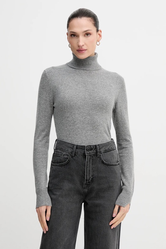 Sisley sweter z domieszką wełny szary 102HM2174