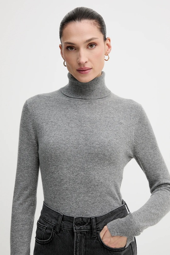 Sisley sweter z domieszką wełny szary 102HM2174