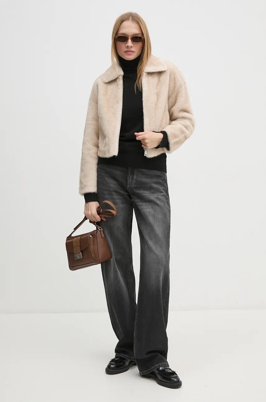 Svetr z vlněné směsi Sisley 102HM2174 černá AW24