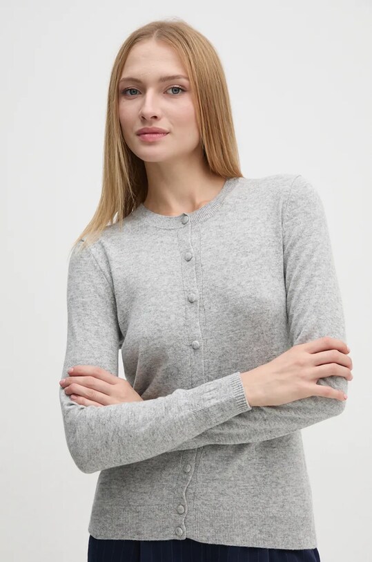Sisley kardigan z domieszką wełny z domieszką wełny szary 102HM5237