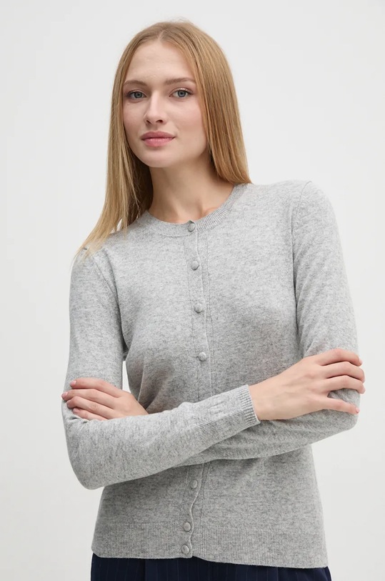 Sisley cardigan din amestec de lana uni gri 102HM5237
