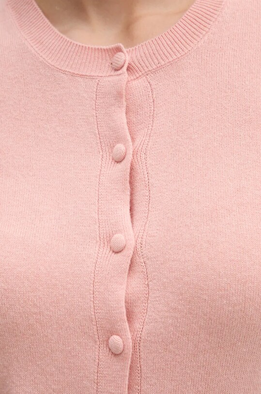 Kardigan s primjesom vune Sisley 102HM5237 roza