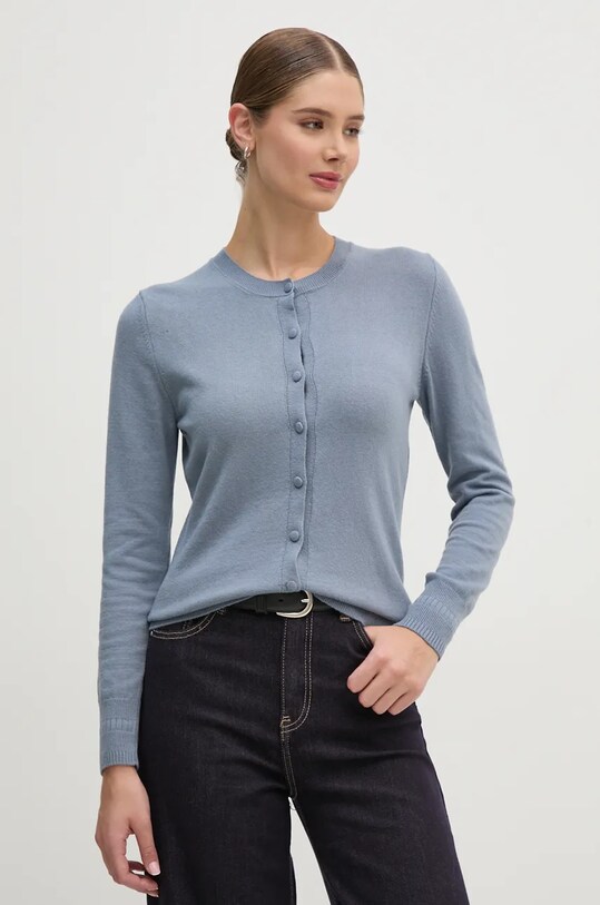 Svetr s příměsí vlny Sisley s příměsí vlny modrá 102HM5237