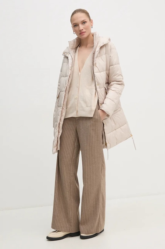 Kardigan s primjesom kašmira Sisley 102HM601Z bež AW24