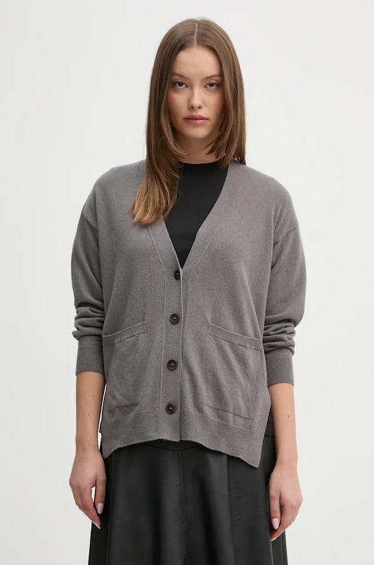 Кардиган с примесью кашемира Sisley серый 102HM601Z