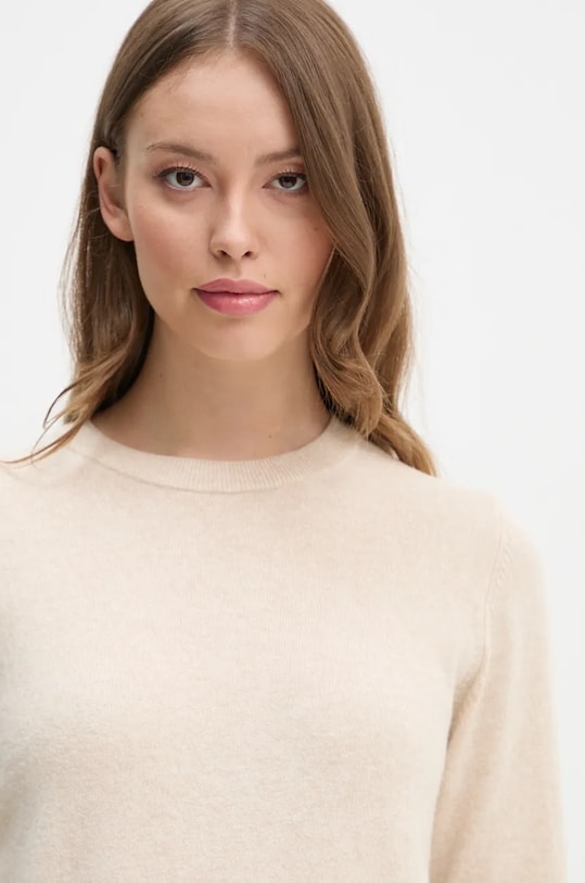 Sisley sweter z domieszką wełny beżowy 102HM100F